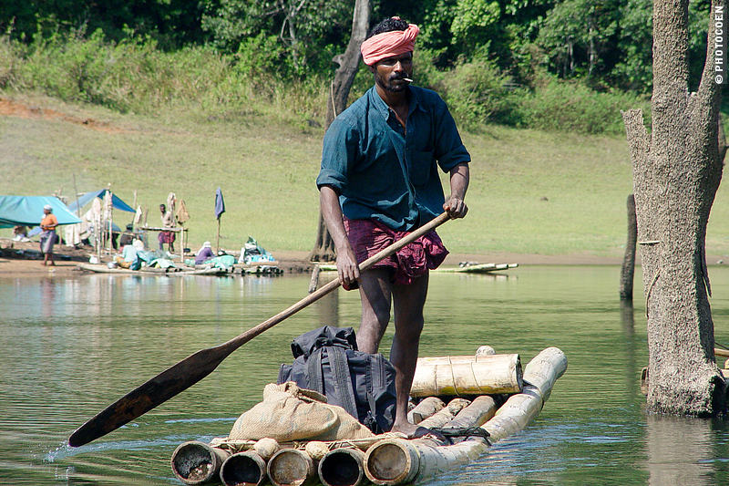 Bamboo Rafting in India (the Periyar Wildlife Sanctuary)