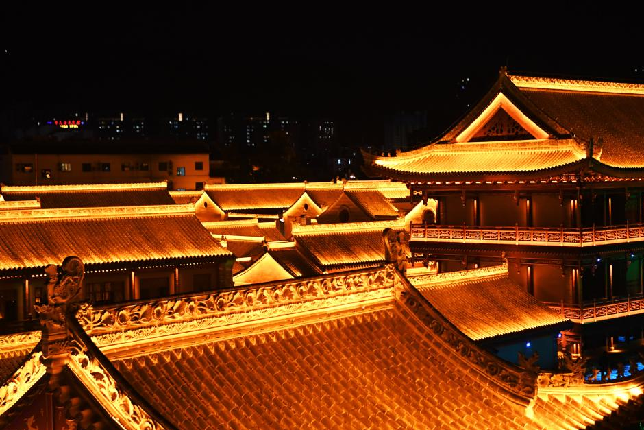 Night view of ancient town Tianshui in Gansu