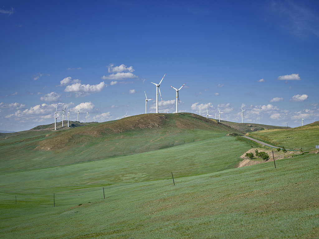 Wind turbines stand tall on Hulun Buir