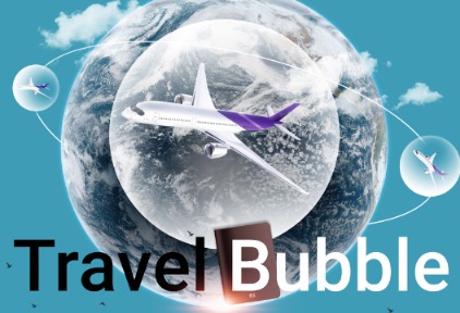 Global trend of air travel bubbles