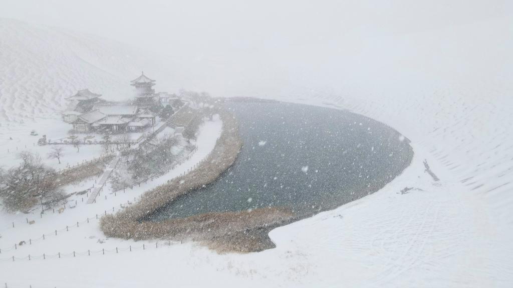 Snow scenery in Dunhuang, NW China